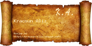 Kracsun Aliz névjegykártya
